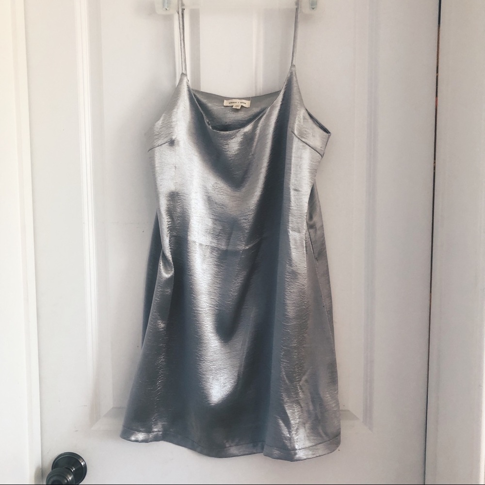Y2K urban outfitters a-line minidress silver